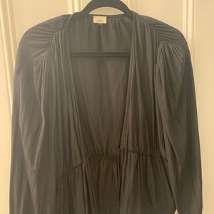 Aritzia silk tie blouse